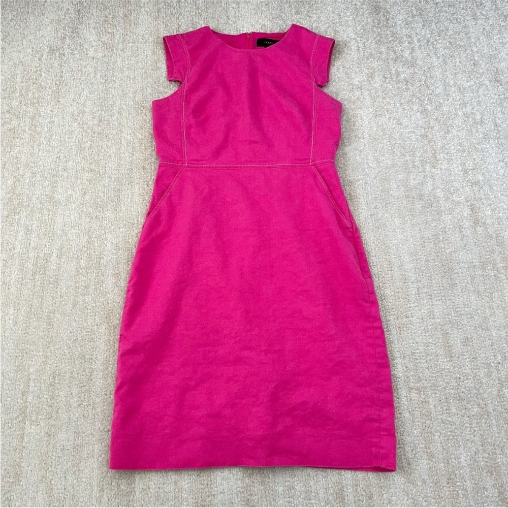 J. Crew Resume Dress in Stretch Linen Blend Sz 10